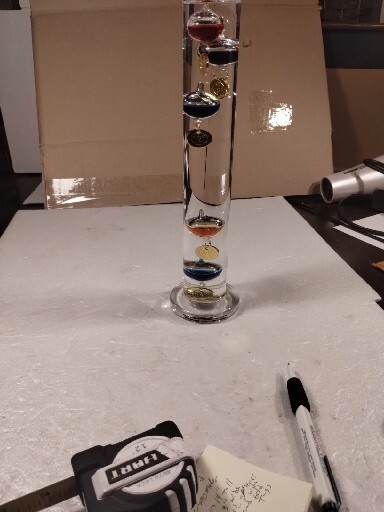 Galileo liquid Thermometer Hand Blown 14 "
