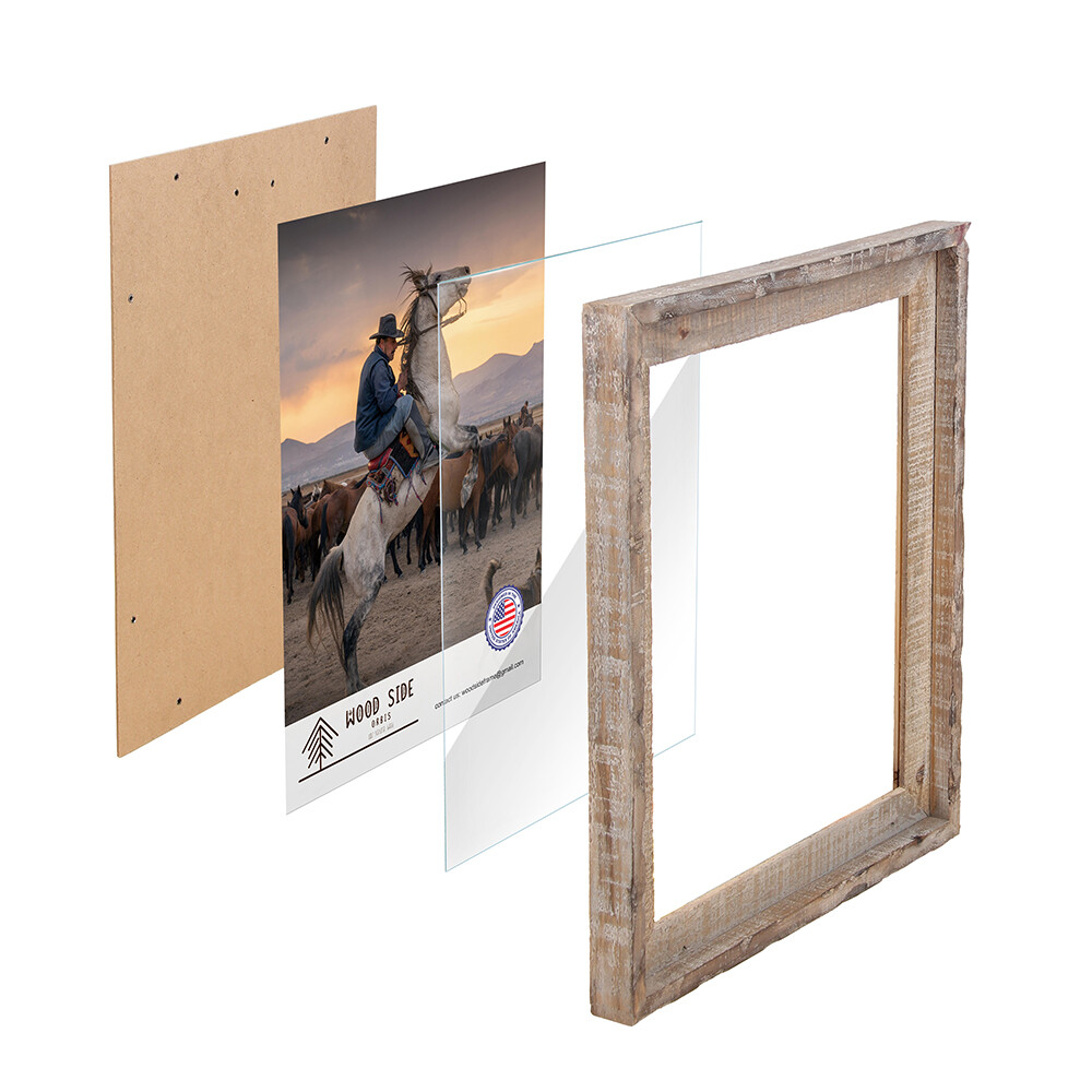 Rustic Barnwood Picture Frames - Natural Reclaimed Wood, 1 3/4" Frame Width