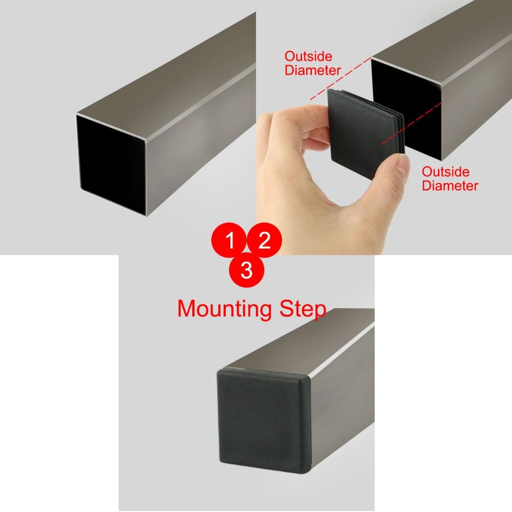 50mm x 50mm hard plastic pipe insert empty caps 12pcs