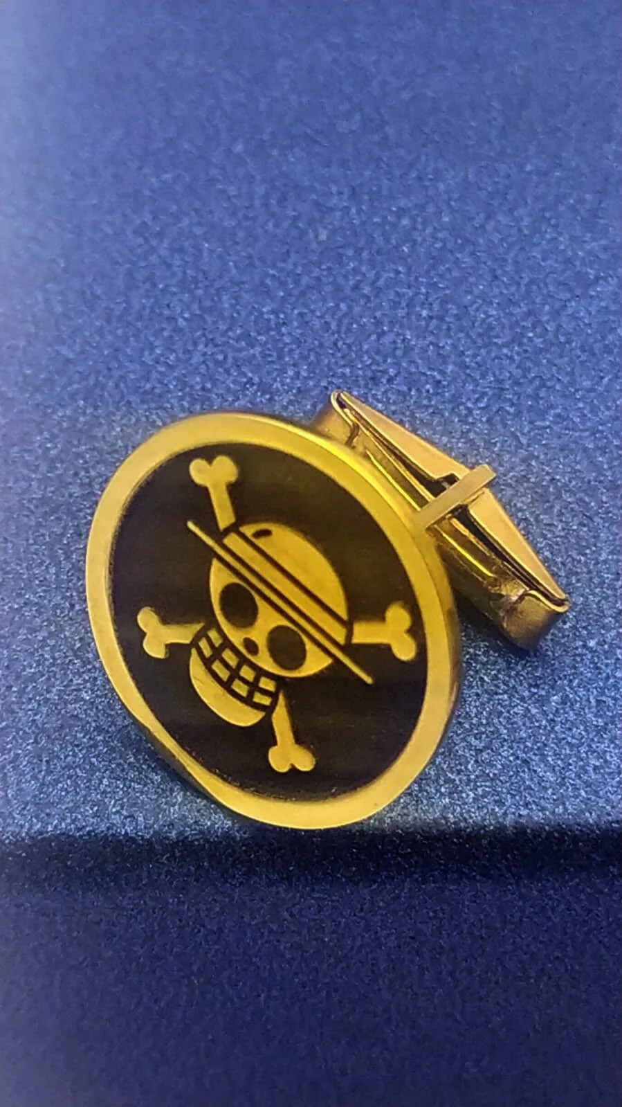 One piece pirate flag cufflinks, Straw hat crew flag cufflinks, 925 Silver