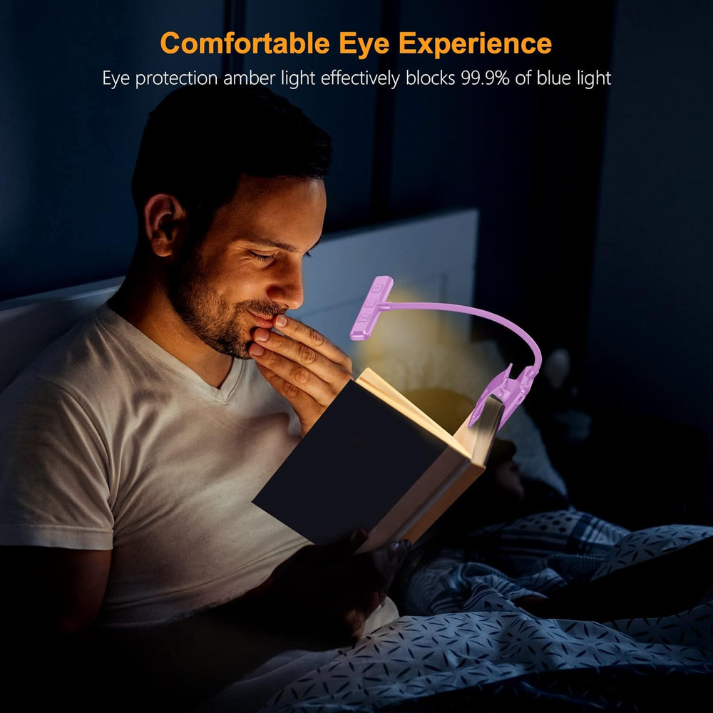 19 LED Rechargeable Book Light for Reading in Bed with Memory Function- Eye Cari