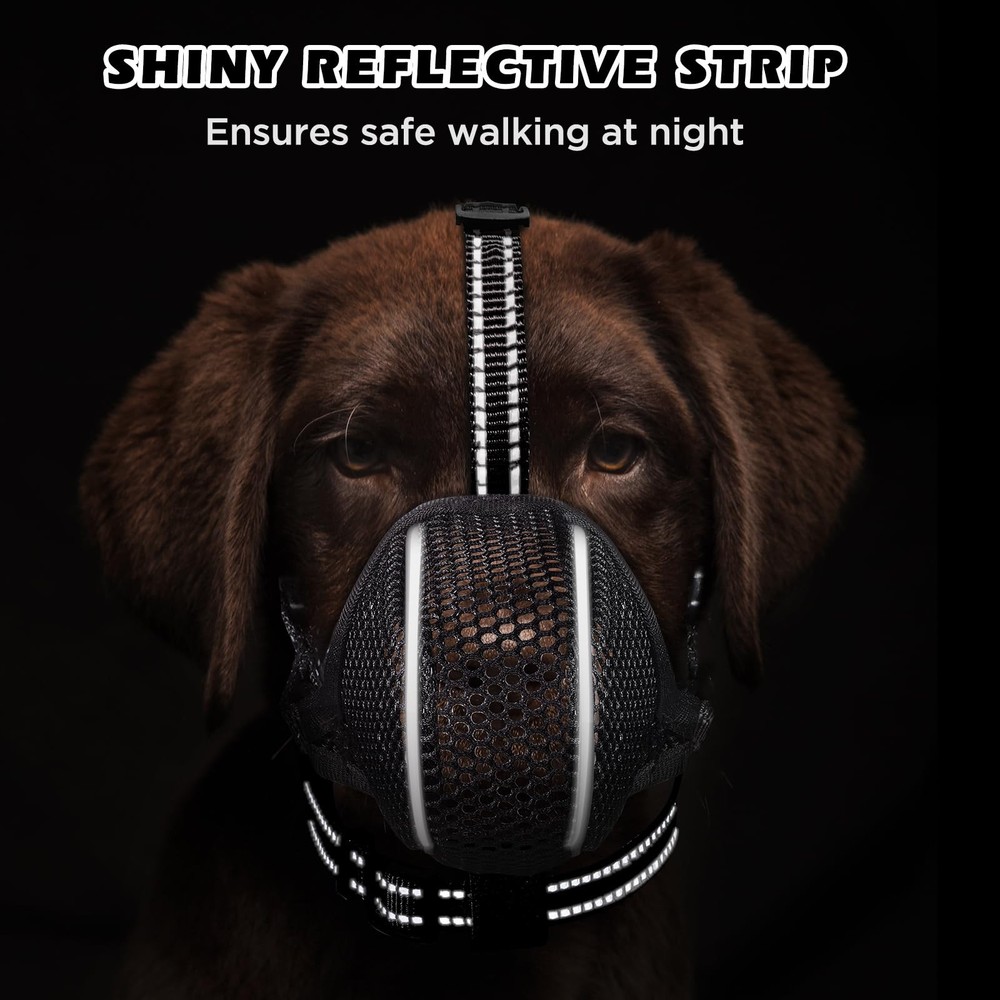 Dog Muzzle,Mesh Soft Muzzle for Small Medium Large Sized Dogs, Breathable Ref...