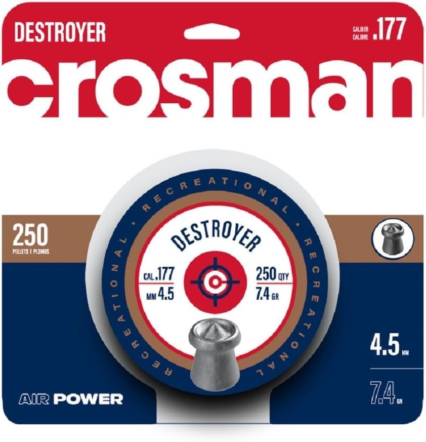 High-Performance .177-Caliber Destroyer Pellets, 250 Count for Enthusiasts