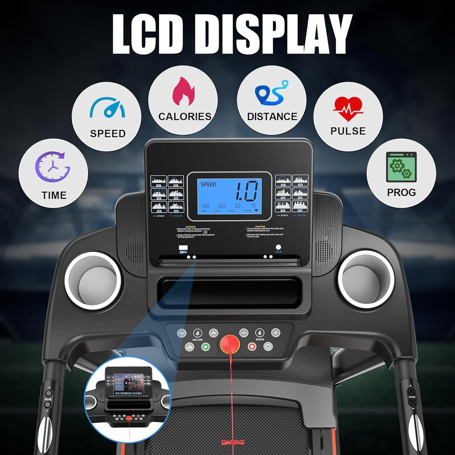 3.5HP Foldable Treadmill for Home w/ 15% Auto Incline 8.5MPH 400LBS Capacity APP