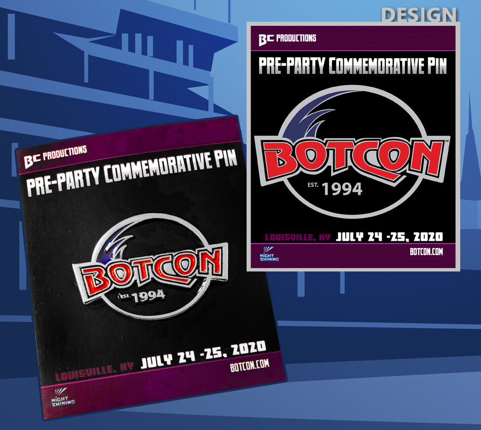 BOTCON 2020 PRE-PARTY COMMEMORATIVE PIN; Transformers Convention