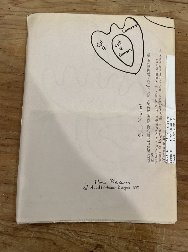 Needlethyme Designs Floral Pleasures Quilt Pattern