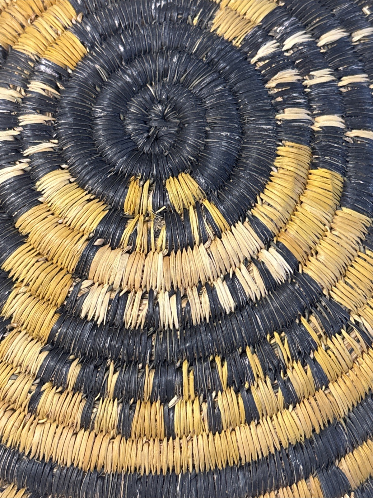 Antique Hopi Indian Coiled Basket Crow Mother 12" diameter