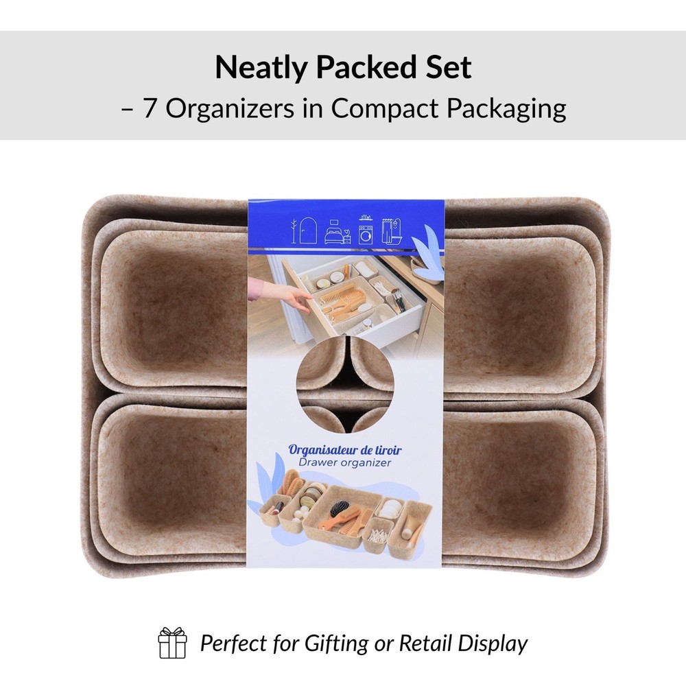 7-Piece Drawer Organizer Set