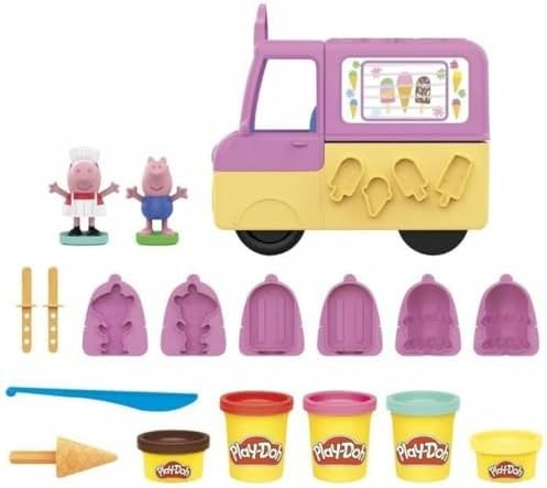 PlayDoh Ice Cream Playset Truck Peppa George Figures Modeling Compound