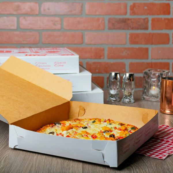 100 Pack Clay Coated Square Pizza Bakery Box Easy Stack Store Tuck Style Lid