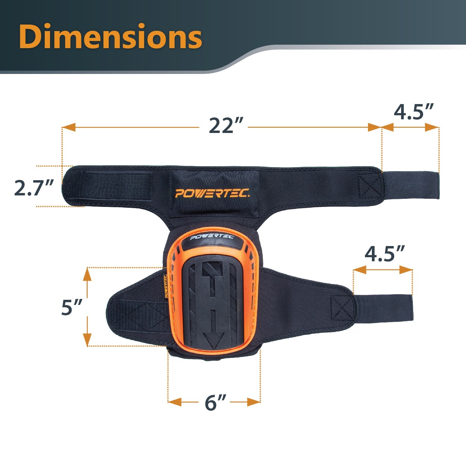 POWERTEC 71880 Knee Pads for Work, Construction, Flooring, Gardening, 1 PAIR