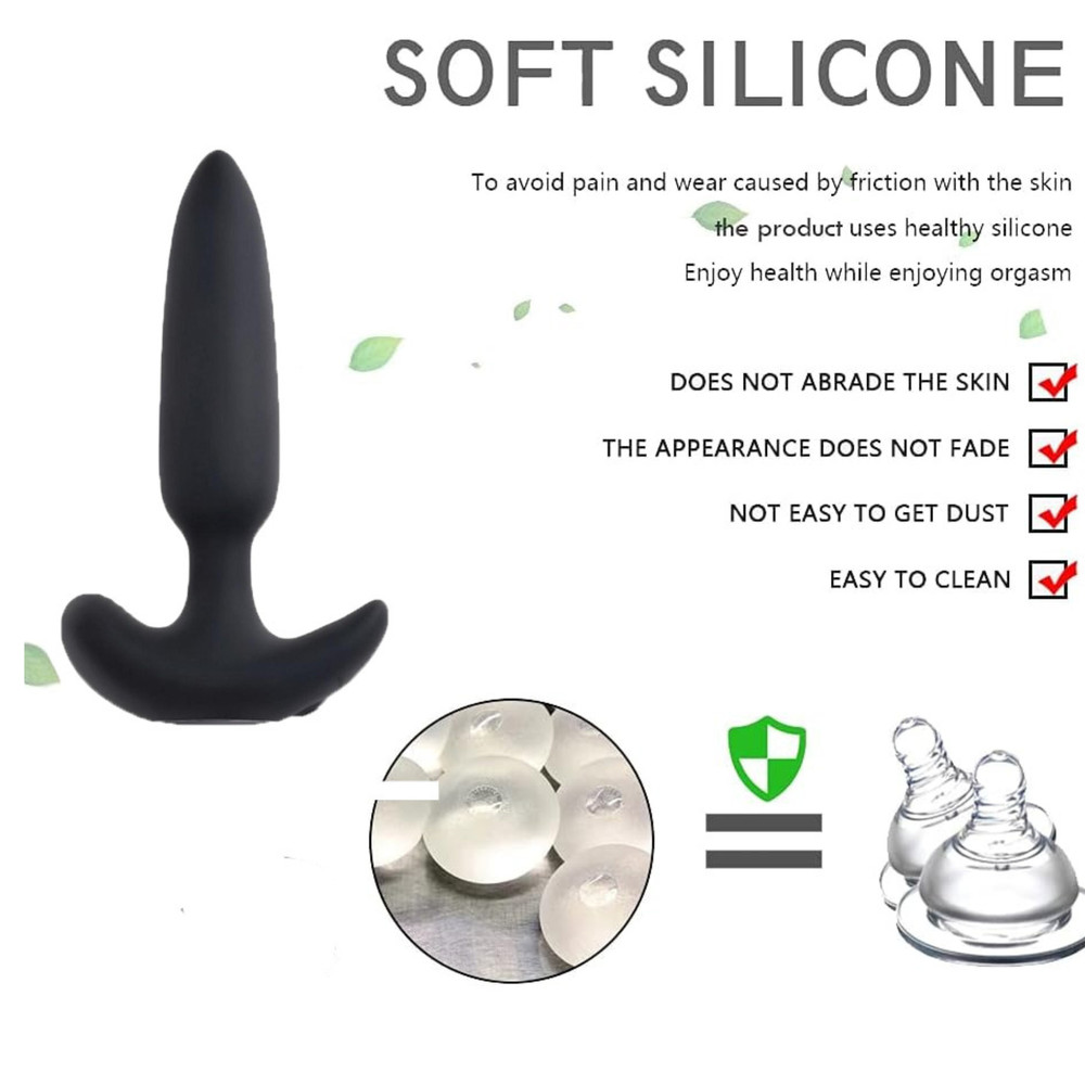 Slim Silicone Rechargeable Remote Control Butt Plug Multi-Function Sex Vibrator