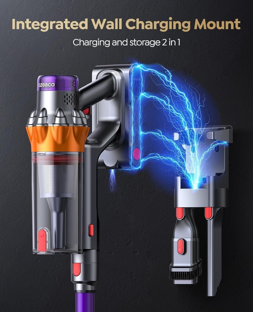 Cordless Vacuum with 65 Min Runtime & Auto Mode for Effortless Cleaning