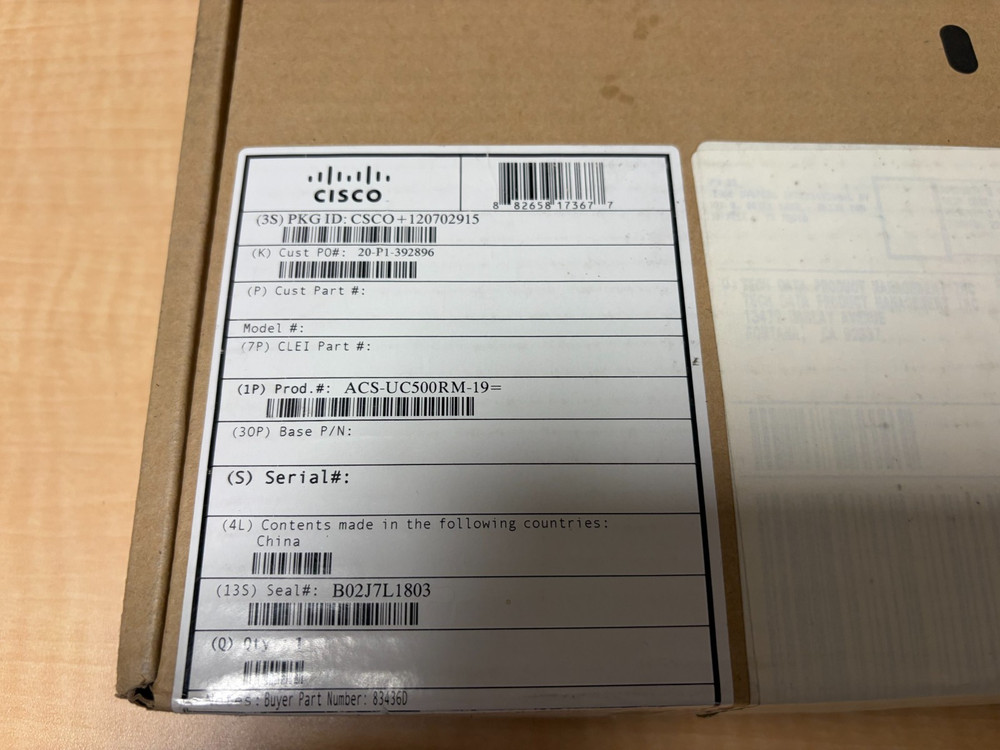 Cisco ACS-UC500RM-19 Rack Mount Kit – New Open Box