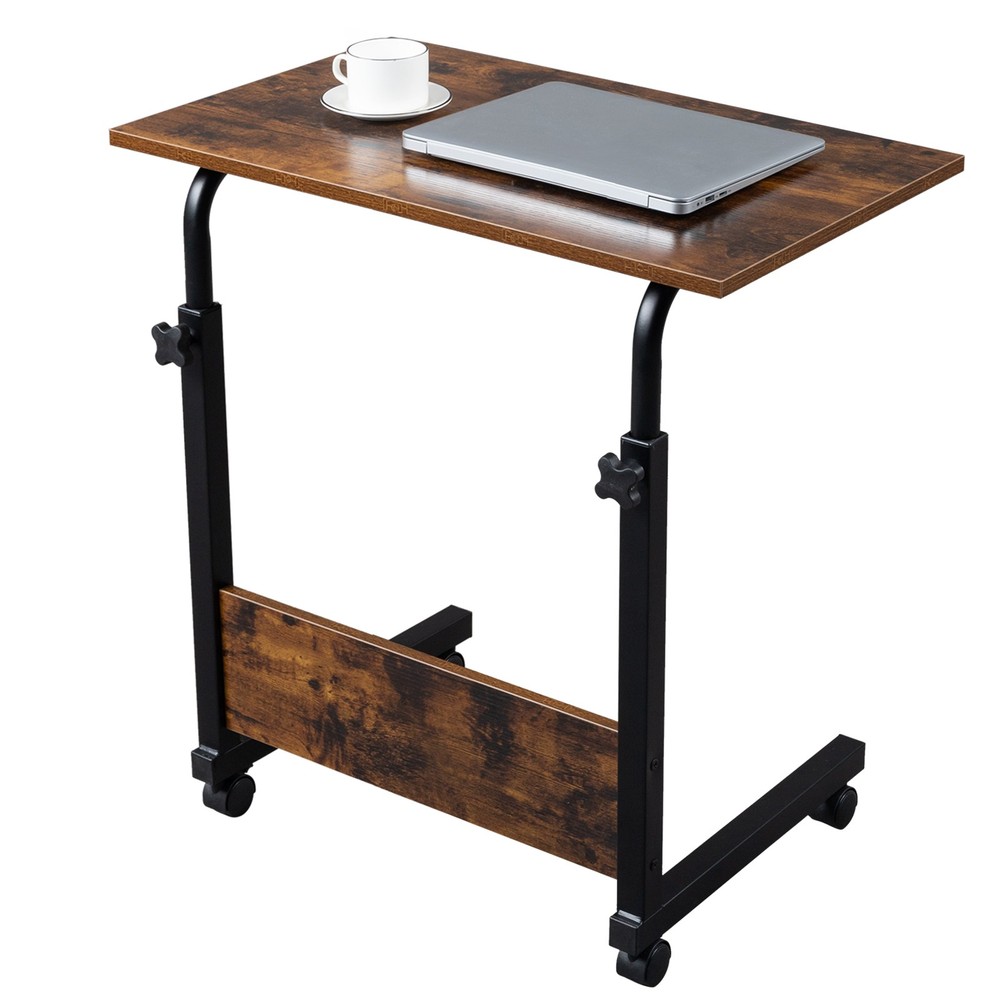 Rolling & Height adjustable P2 15MM Chipboard & Steel Side Table with Baffle NEW