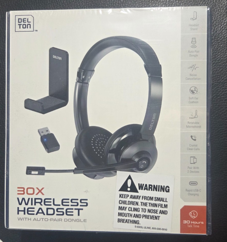 Delton 30x Wireless Headset with Auto Pair Dongle NEW