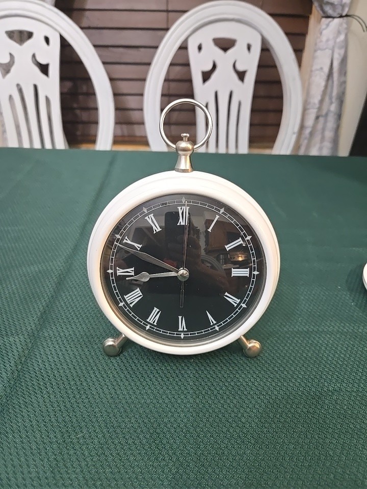 Pottery Barn Pocket Watch Clock White Finish