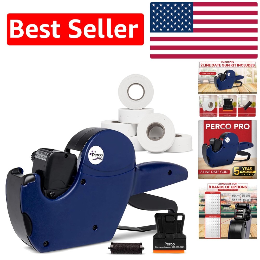 Versatile 2 Line Label Gun Kit with Adhesive Labels: Quick & Easy Setup