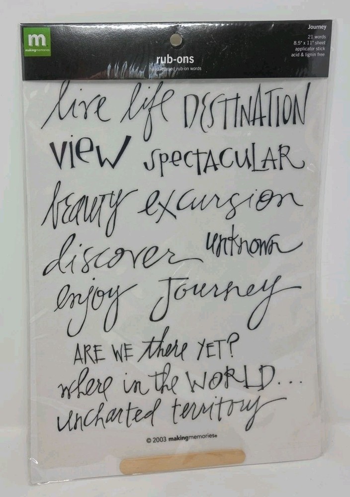 2003 MAKING MEMORIES ASSORTED RUB-0NS - VACATION, EXPRESSIONS, REMEMBER