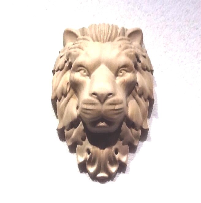 Lion Head Hand Carving Corbel / Applique.