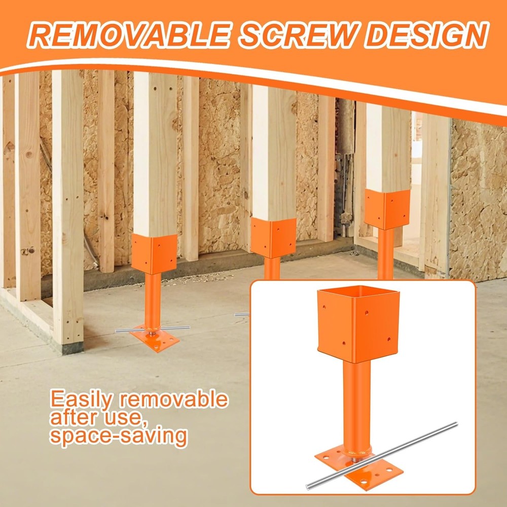 4 Pack Screw Jack Post 4" x 4" Adjustable Shore Jack Adjustable House Floor