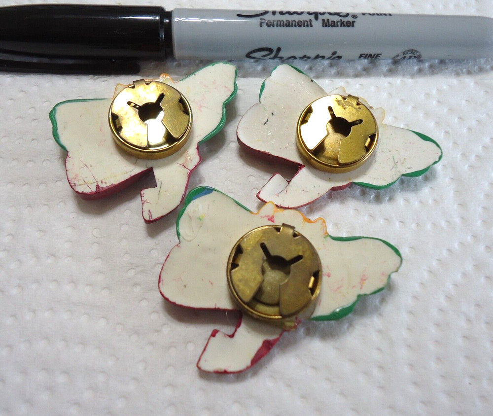 3 Vintage Cat Kitten Button Covers 1 3/4" x 1 3/8"