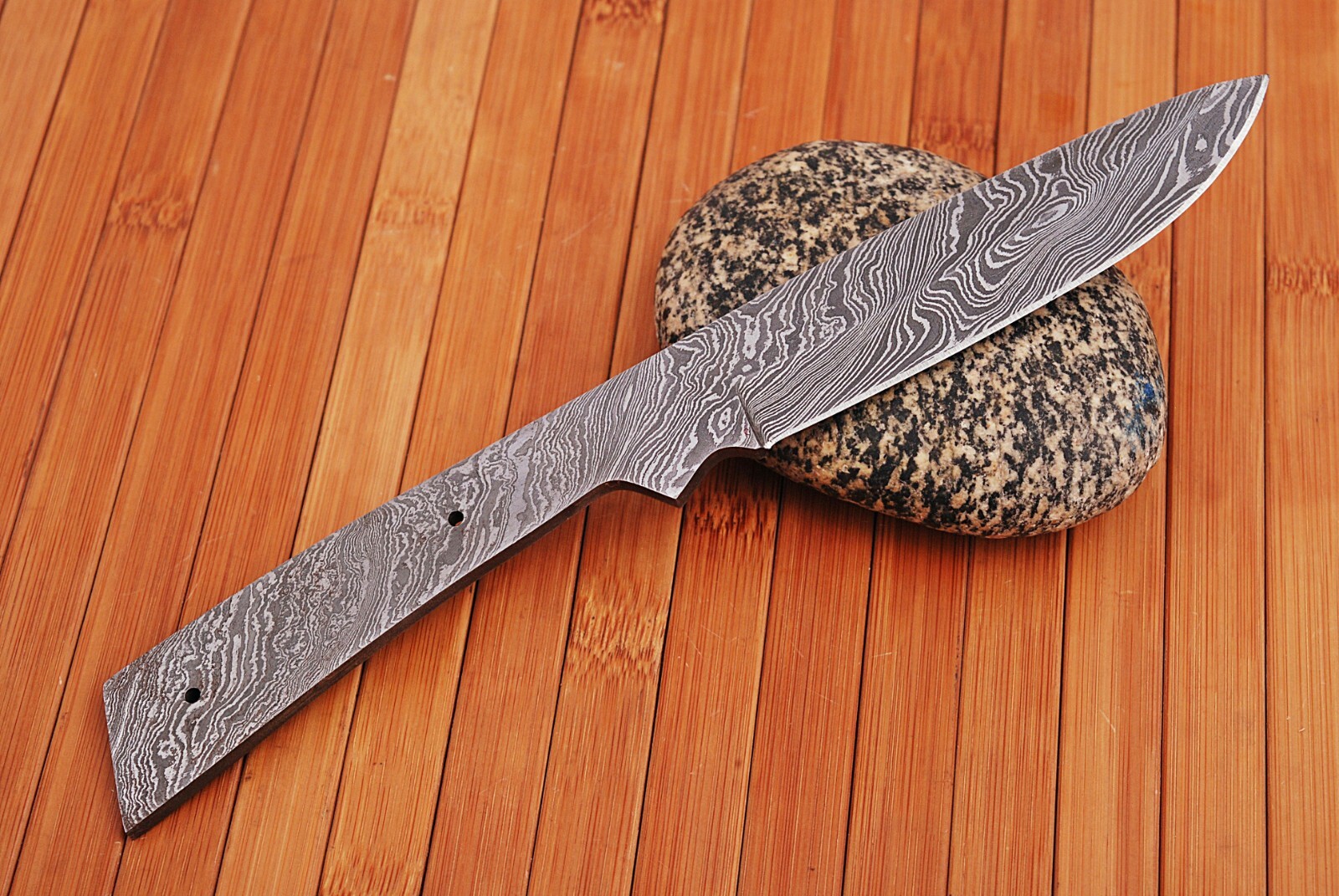 CUSTOM HAND FORGED Damascus Steel Blank Blade for Knife Making Supplies W/Sheath