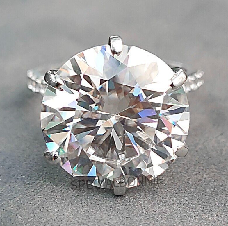 Rare 8Ct Certified Diamond Solitaire Ring ! FREE DIAMOND STUDS !Tariffs Free