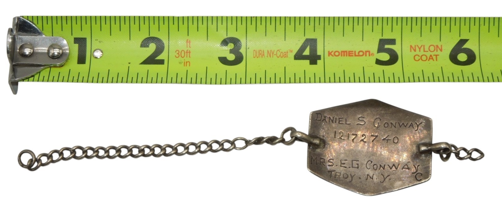 Original WWII US 6th Army AAF ID Bracelet Navy Air Force Named Troy NY DR15