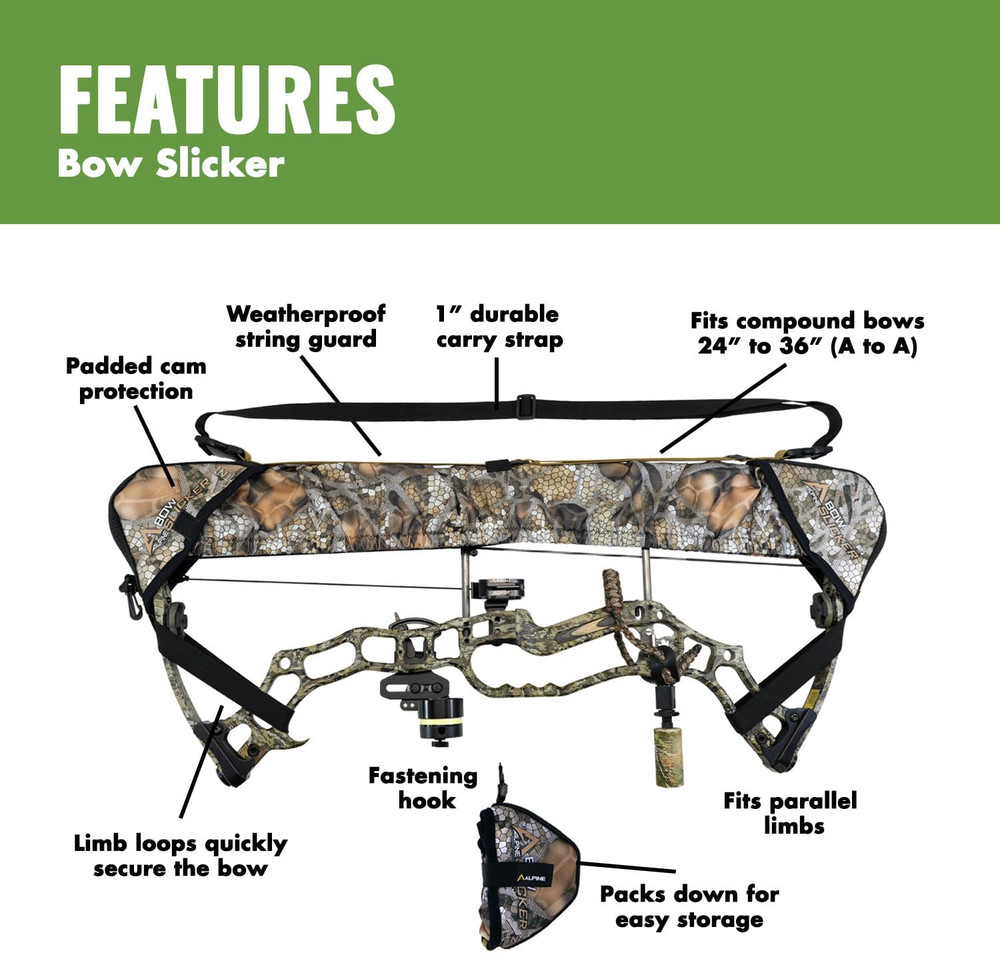 Weatherproof Bow Sling Soft Compact Case w/ Cam String Protector Hunting Gear