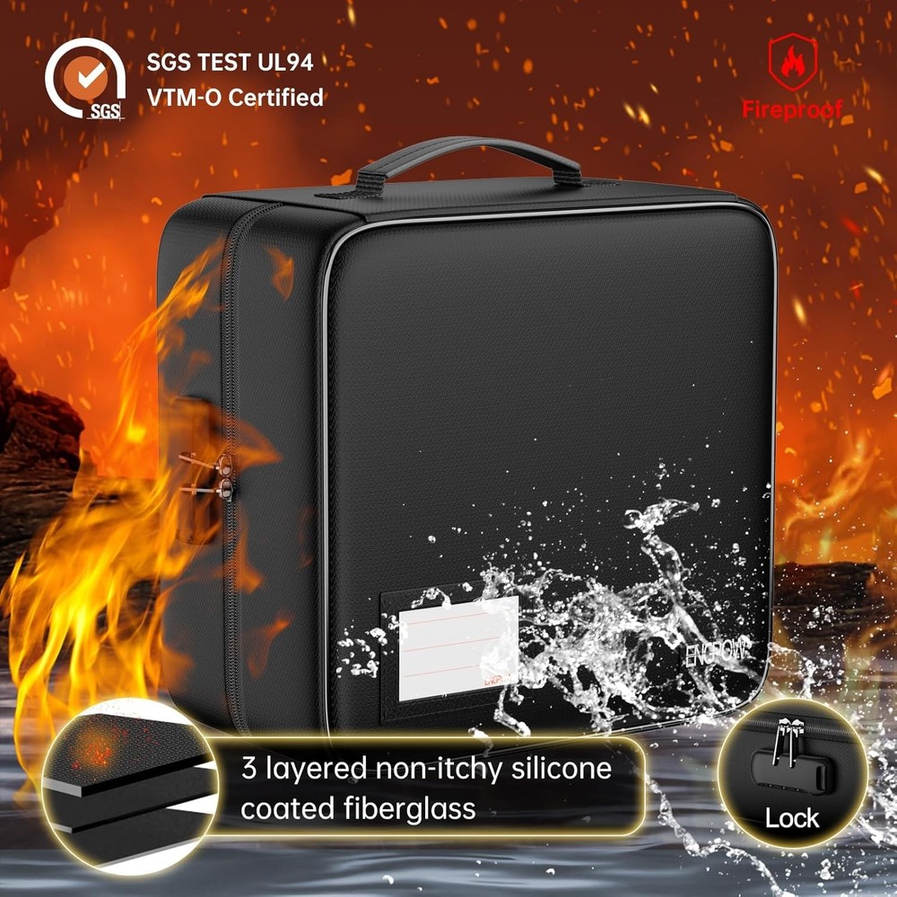 ENGPOW CD/DVD Storage Case with Lock,Fireproof 400 Capacity-with Lock