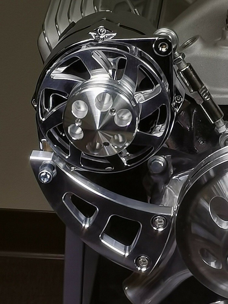 SBC V-Belt Pulley Kit Power Steering 283-400 Chevy Small Block LWP High Mount