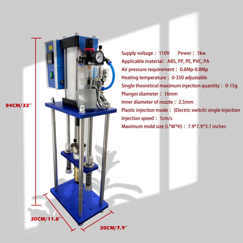 Pneumatic Injection Molding Machine 110V Lab Prototyping Machine ABS/PP/PE/PA