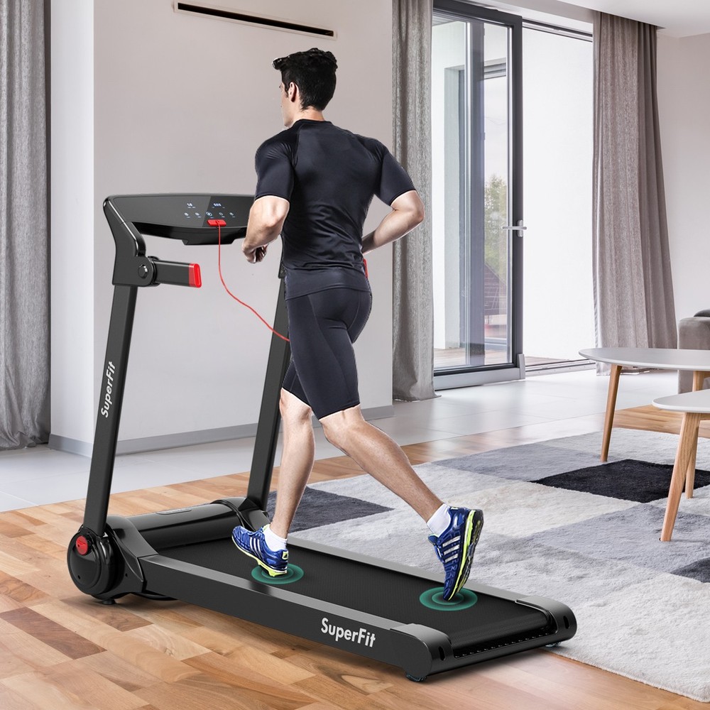 SuperFit 3HP Foldable Electric Treadmill Running Machine Speaker Red