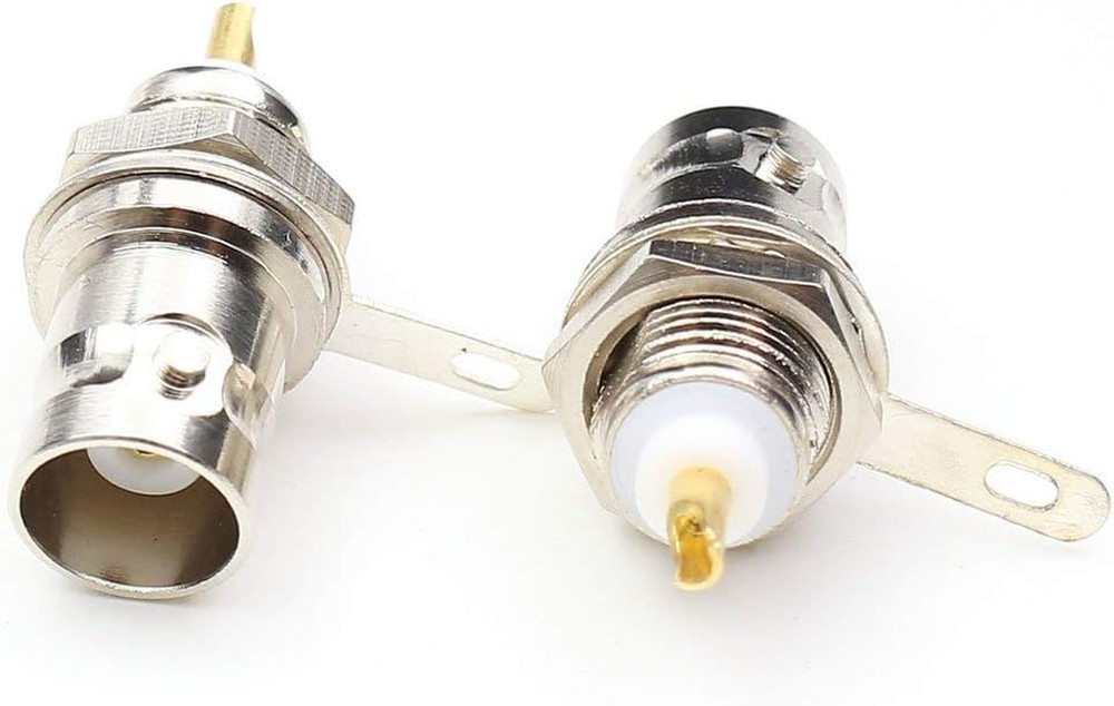 BNC Chassis Panel Mount Socket Female Jack Solder Type Connectors Adapter 6-Pack