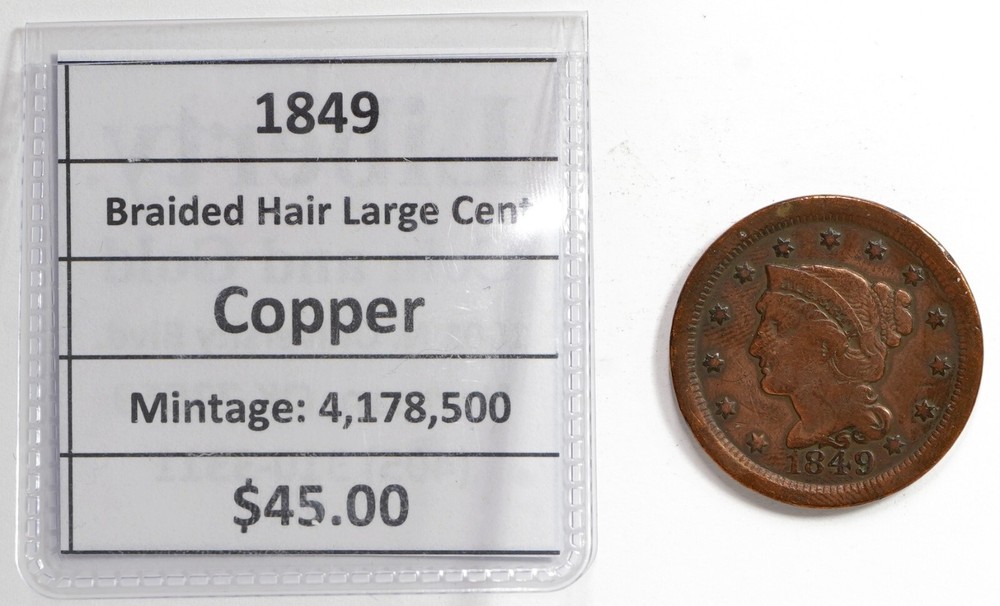 1849 Braided Hair Large Cent