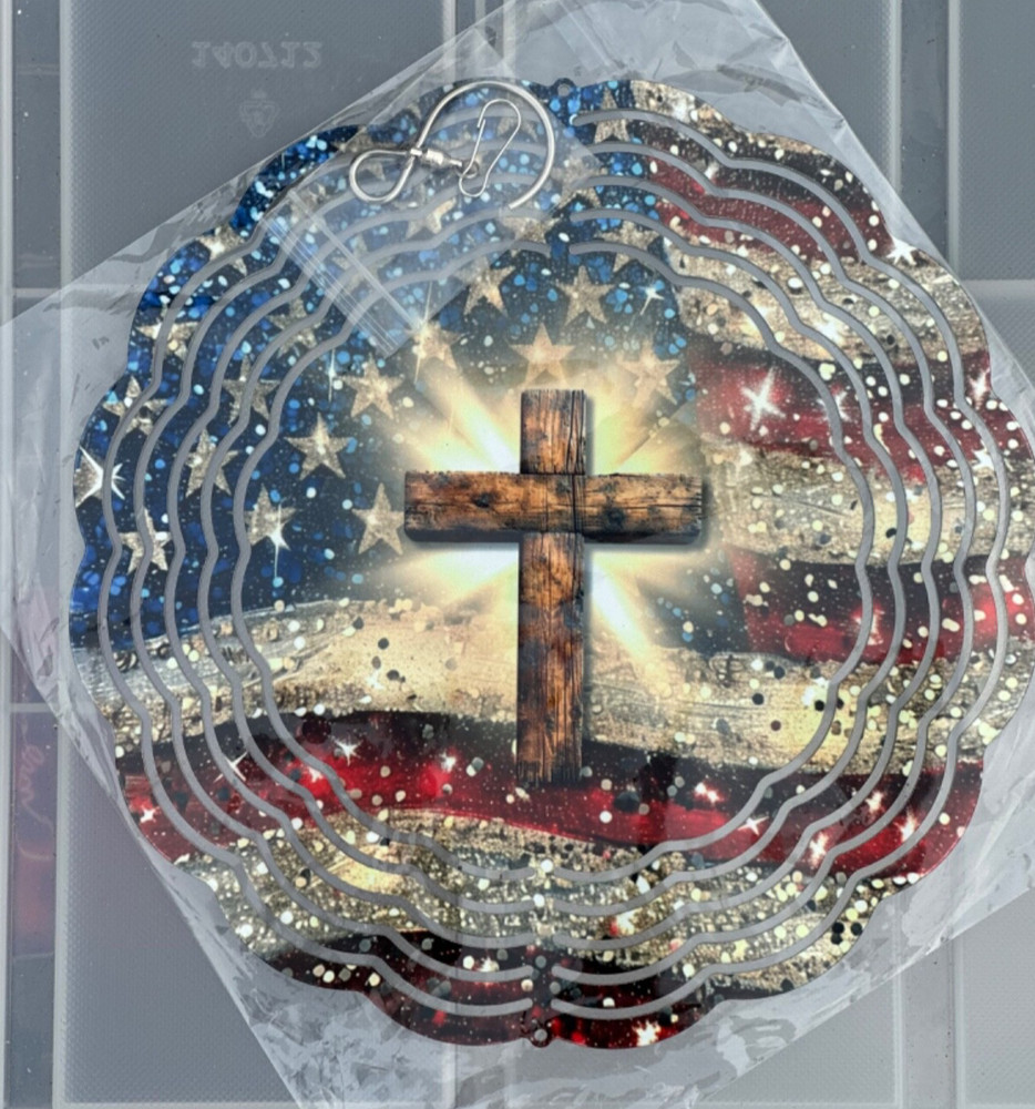 Custom made Windspinner USA FLAG CROSS