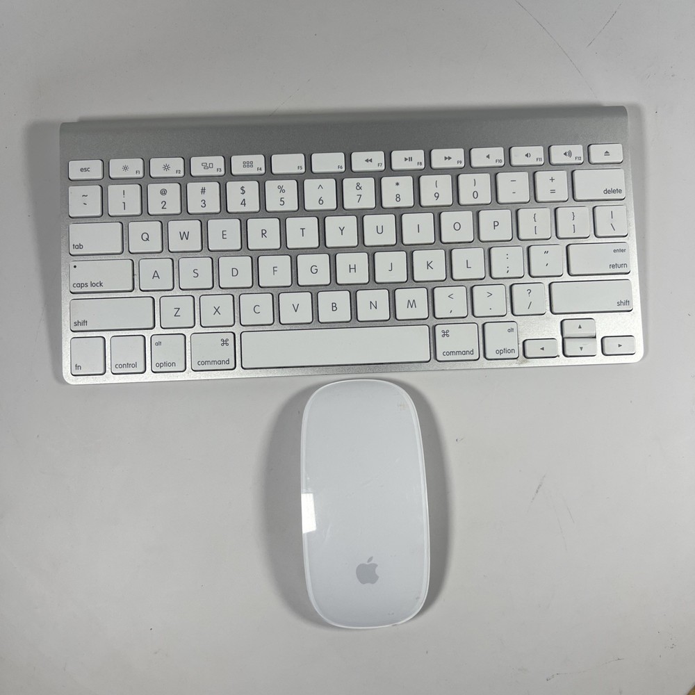 Apple A1314 Wireless Keyboard A1296 Magic Mouse Bluetooth Bundle Set for Mac