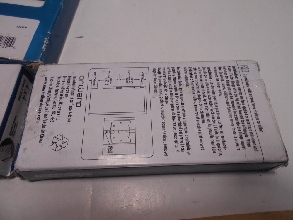 Onward Full Butt Hinge, 4" x 4" White 822 W-B 5 Pair