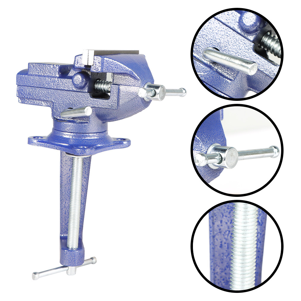 For Workbench 3.2" 2-In-1 Bench Vise Multi-Functional Portable 360° Swivel Base