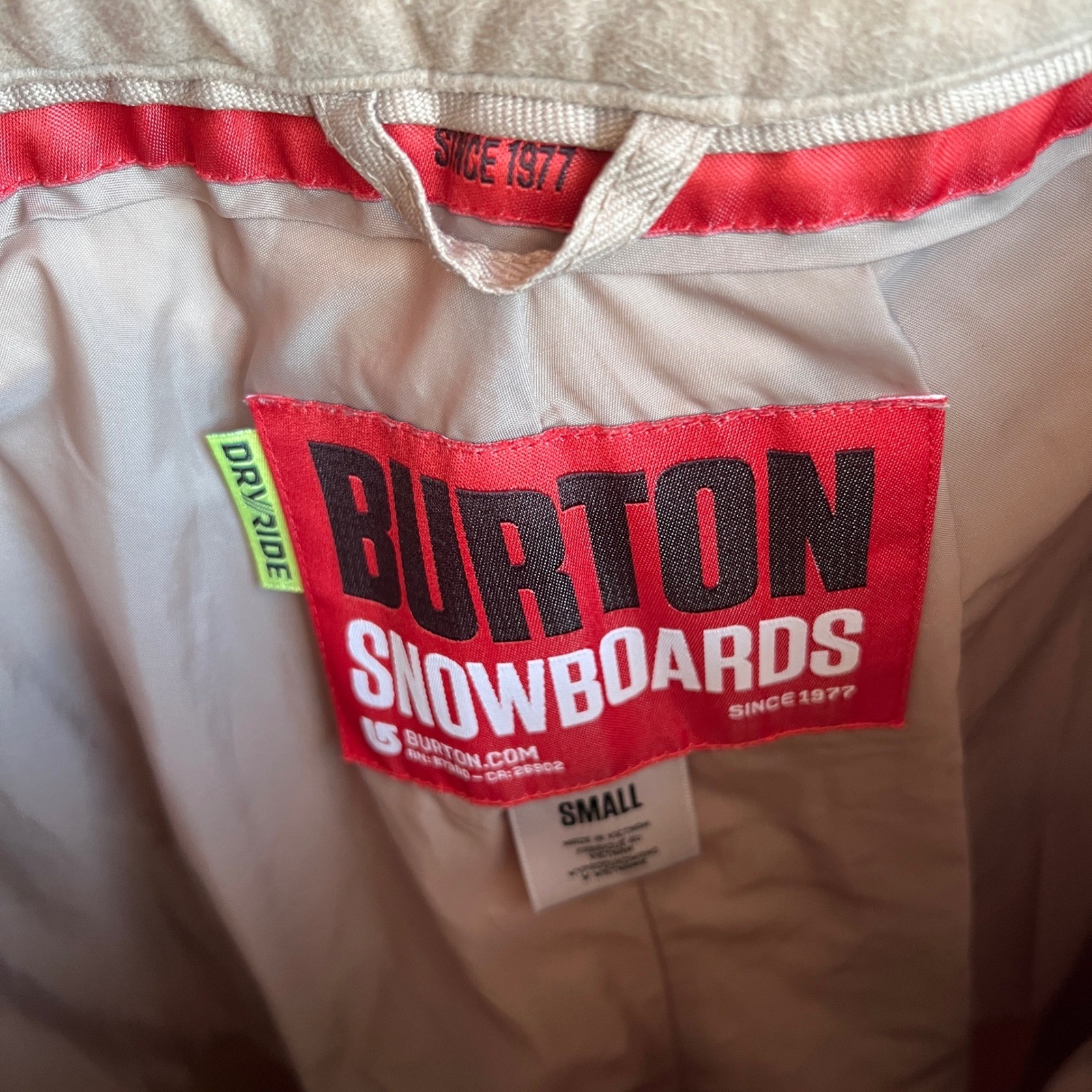 Burton Dryride baggy snowboard pants men's small tan cargo