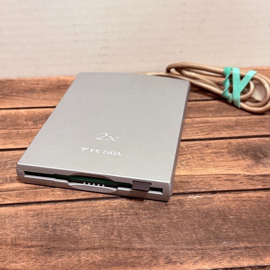 Y-E Data 2x USB External Floppy Disk Drive YD-8U12 w Disk Vintage