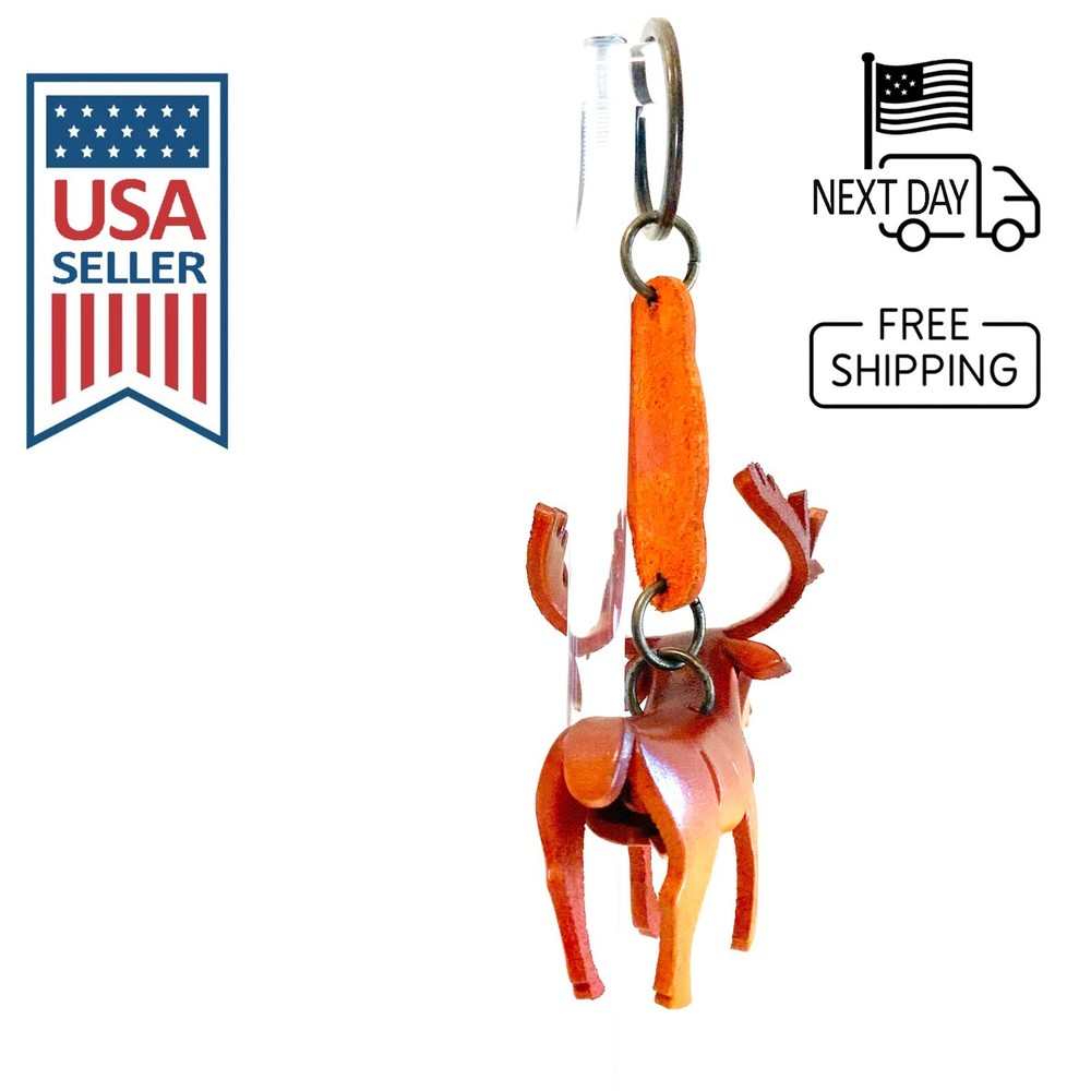Moose Handmade Leather Keyring