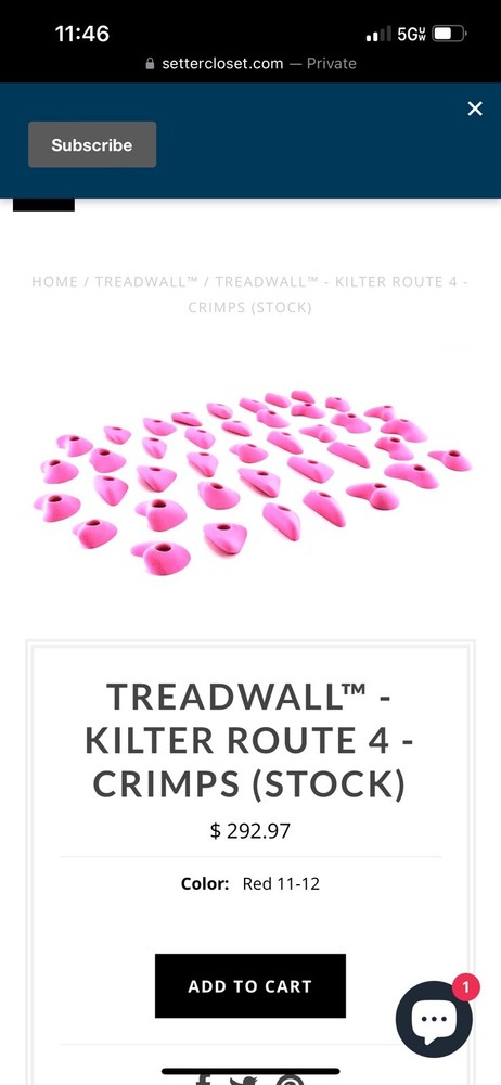 Kilter Treadwall Crimp Rock Climbing Hold Set