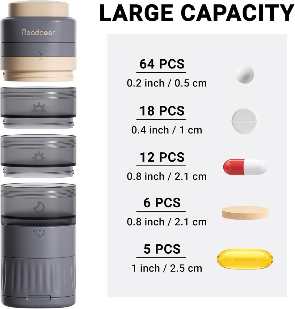 Compact Pharmaceutical Organizer: Pill Cutter, Grinder & Waterproof Case