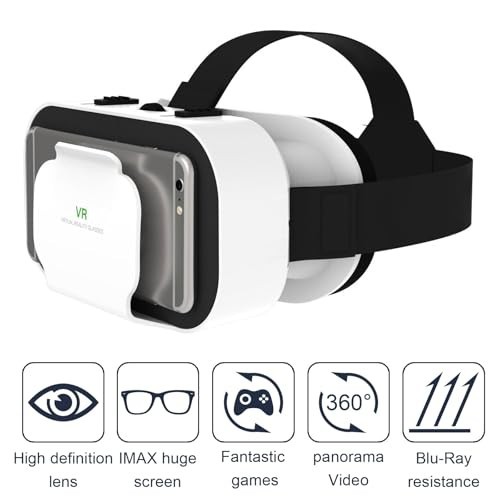 3D VR Headset with Controller - Adjustable Virtual Reality Goggles for 4.7-6.5"