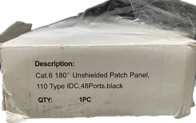 Universal CAT.6 180 Degree Ushielded Patch Panel 110 Type IDC 48-port Rackmount