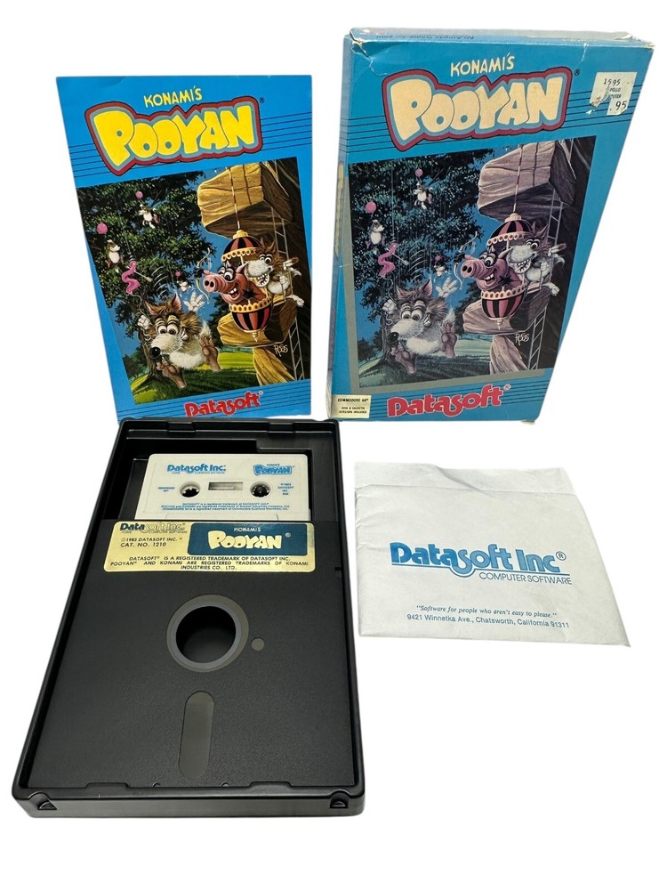 Big Box Software DataSoft Konami Pooyan (64K Tape)  (Commodore 64)