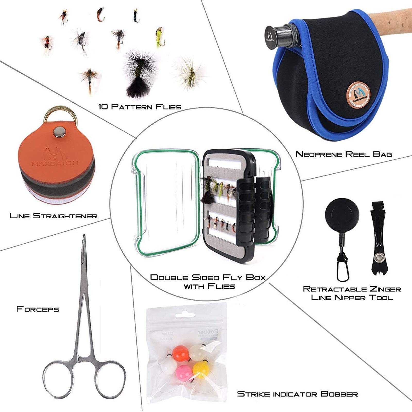 Maxcatch Premier Fly Fishing Rod Reel Combo Complete 9' Fishing Outfit Kits