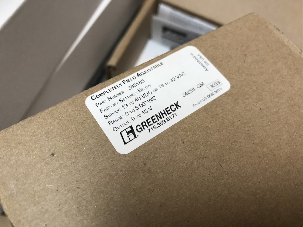 Greenheck/BAPI 385185 Zone Pressure Touch (ZPT) Sensor - Standard Range